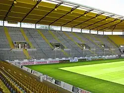 The South Stand (Renamed Werner-Fuchs-Tribüne in honour of Werner Fuchs since July 2021.)