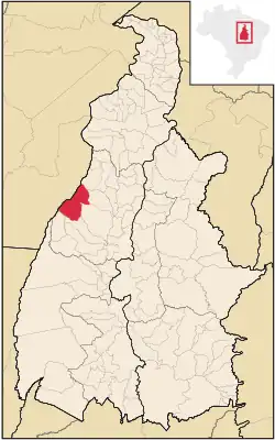 Location in Tocantins state