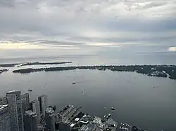 Toronto Harbour seen from the CN Tower in July 2024