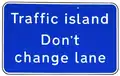 Warning of traffic island