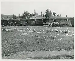 Train depot at Alma Junction in the early 1900s.