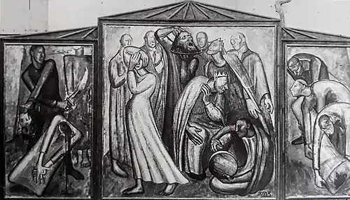 Triptycon. The Beheading of Sct. John the Baptist. Oil on canvas. Partial destroyed. ca.1927 (Artedonna p. 179)