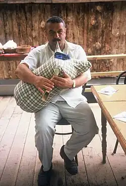 Laz man from Turkey playing a tulum