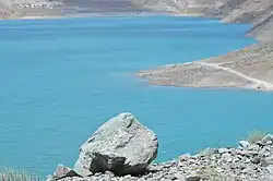 Turquoise water of Sadpara lake in Skardu