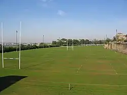 The rugby fields that separate the Upper Campus and Middle Campus