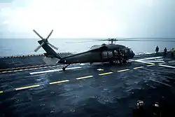 UH-60A on USS Guam off Grenada 1983.