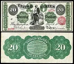 1863 $20 Legal Tender note