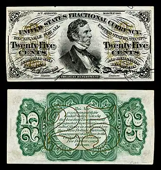Twenty five-cent third-issue fractional note
