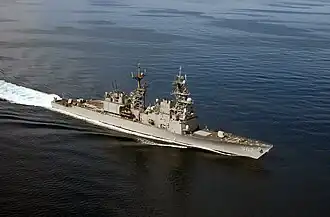 USS Elliot in the Arabian Sea on 2 January 2002