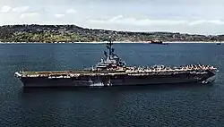 Hornet at anchor in 1958