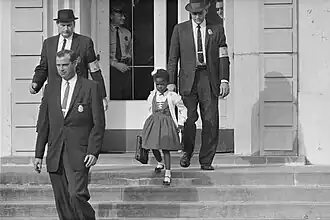 US Marshals with Young Ruby Bridges on School Steps