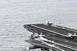 Catapult launches aboard USS Ronald Reagan
