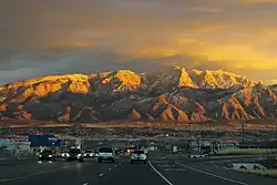 US Route 550 with Sandia Mountains