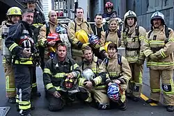 Firefighters from New Zealand and the United States standing together