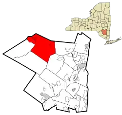 Location in Ulster County and the state of New York.
