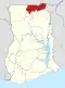 Location of Upper East Region in Ghana
