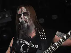 Bråthen performing with Urgehal at the Metal Mean Festival in Belgium, 2011