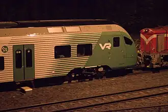 First class Sm7 EMU being towed to Ilmala depot after its delivery to Finland.