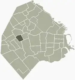 Location of Villa Santa Rita within Buenos Aires