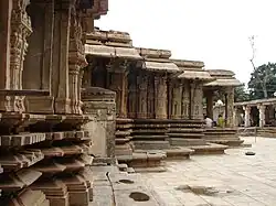 A profile of the outer wall of the mantapa in Vaidyeshvara temple