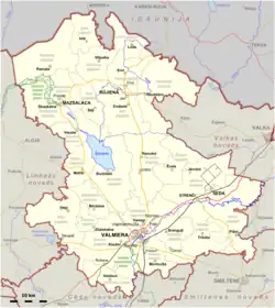 Location of Valmiera Municipality