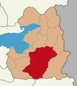 Map showing Gürpınar District in Van Province