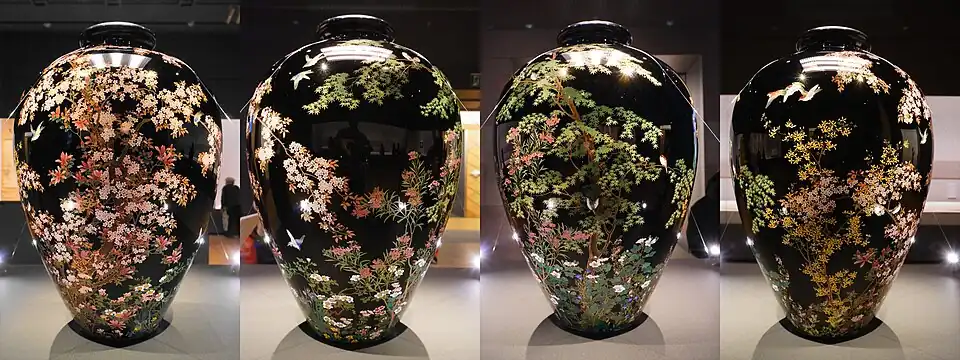 Vase with Birds and Flowers of the Four Seasons, Namikawa Yasuyuki, 1899、Museum of the Imperial Collections