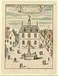 Ville de Mayenne and the main square with the Fountain (1695)
