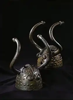 The Veksø horned helmets, from the later Bronze Age (c. 1100-900 BC).