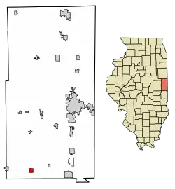 Location of Sidell in Vermilion County, Illinois.
