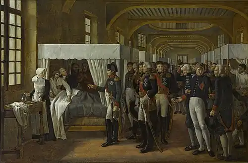 Napoleon I visiting the infirmary of Les Invalides