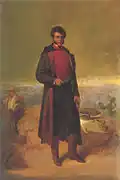 Vicente Guerrero (circa 1865), a full-length, posthumous portrait of the Mexican liberator exhibited at Ambassador's Hall (National Palace).[3]