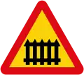 Level crossing ahead (with gates)