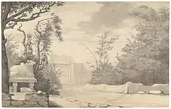 View of the Pettah Gateway where Colonel Morehouse (Moorehouse) fell (Robert Home, 1792)[24]