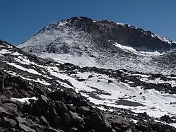View of the main summit from central summit plateau