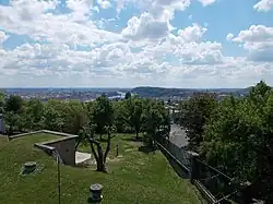 View toward Gellért hill from József-hegy lookout tower