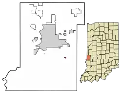 Location of Riley in Vigo County, Indiana.