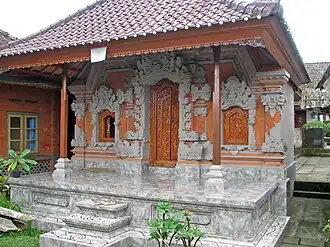 A building with marble floor and factory-made roof tiles