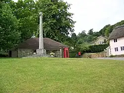 Colour photograph of the East Knoyle War Memorial on the village green