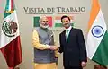 President Enrique Peña Nieto with Prime Minister Narendra Modi in Mexico City; 2016.