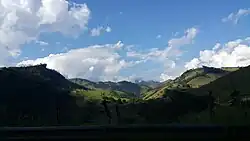 View of São Bento do Sapucaí countryside from SP-42 highway.