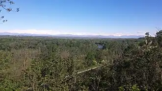 The Ticino valley with the Alps in the background