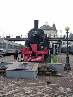 Steam locomotive on display