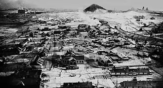 Aerial view of the Vorkutlag, a major Russian gulag