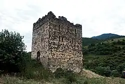 Remains of a fortress tower in Yukhari Askipara