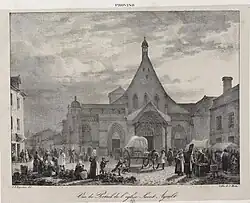 Vue du Portail de l'église de Saint-Ayoul, from Vues de Provins, 1822.