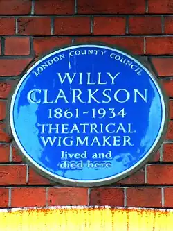 Blue plaque to Willy Clarkson