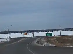 Ice-covered Shawano Lake in winter
