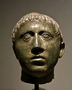 Bronze head of a Roman boy