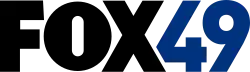 The Fox network logo in black next to a blue 49 in a DIN typeface.